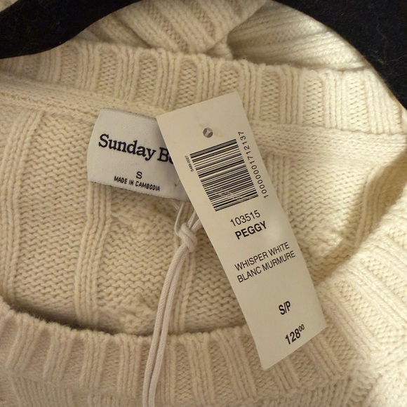 NWT S Aritzia Sunday Best White Peggy Sweater - Picture 4 of 5